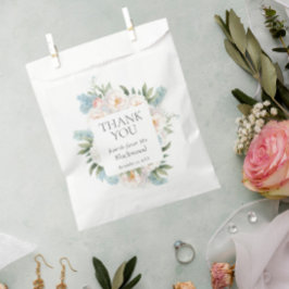 ソフトブルーピンク咲き花ブライダルありがとう フェイバーバッグ