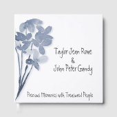 ソフトブルーフラワー結婚ズゲストブック ゲストブック (正面)