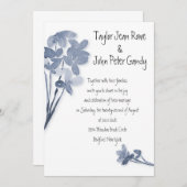 ソフトブルーフラワー結婚式招待状 招待状 (正面/裏面)