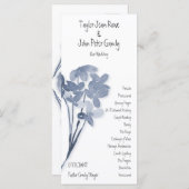 ソフトブルーフラワー結婚式 プログラム (正面/裏面)