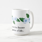ソフトブルーフローラとフレンドシップことわざ コーヒーマグカップ (正面右)