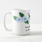 ソフトブルーフローラとフレンドシップことわざ コーヒーマグカップ (左)