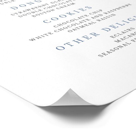 ソフトブルーフローラデザートバーポスター ポスター (角)