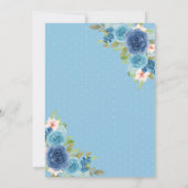 ソフトブルーフローラドレスバタフライ金ゴールドキンセアニェラ 招待状 (裏面)