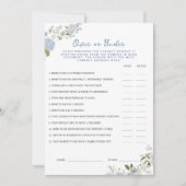 ソフトブルーフローラベビーシャワーの上または下カード 招待状 (正面)