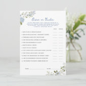 ソフトブルーフローラベビーシャワーの上または下カード 招待状 (スタンド正面)