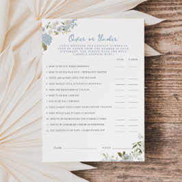 ソフトブルーフローラベビーシャワーの上または下カード 招待状