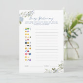 ソフトブルーフローラベビー絵文字絵文字カード 招待状 (スタンド正面)