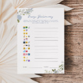 ソフトブルーフローラベビー絵文字絵文字カード 招待状