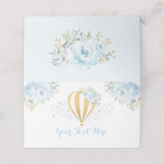 ソフトブルーフローラホットエアバルーンアドベンチャーシャワー プレイスカード (外部開封)