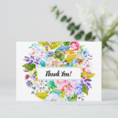 ソフトブルーフローラロマン結婚チズサンキュー サンキューカード (スタンド正面)