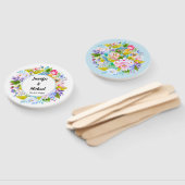 ソフトブルーフローラロマン結婚ティスゲストファン ハンドファン (組立なし)