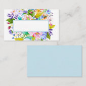 ソフトブルーフローラロマン結婚ティスゲスト座席表 プレイスカード (正面/裏面)