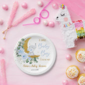 ソフトブルーフローラ象スイーツ男の赤ちゃんシャワー ペーパープレート (パーティー)