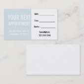ソフトブループロフェッショナル患者クライアントアポイントメント 予約カード (正面/裏面)