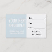 ソフトブループロフェッショナル患者クライアントアポイントメント 予約カード (正面)