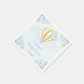 ソフトブルーホットエアバルーンアドベンチャーベビーシャワー スタンダードカクテルナプキン (角)