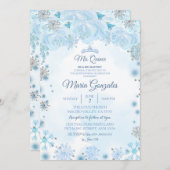 ソフトブルーホリデーシーズンスウィート15th誕生日 招待状 (正面/裏面)