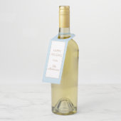 ソフトブルーホワイトハッピーホリデーズクリスマスパーティー ボトルネックタグ (アングル)