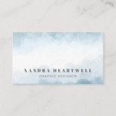 ソフトブルーモダンウォーター色抽象芸術QRコード 名刺