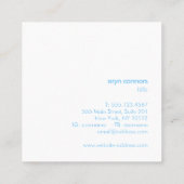 ソフトブルーモダンターコイズ波 スクエア名刺 (裏面)