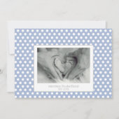 ソフトブルーモダンフォトコラージュ男の赤ちゃん誕生 案内状 (裏面)