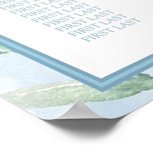 ソフトブルーライオンカブボーイの赤ちゃんシャワー座席表 ポスター (角)