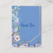 ソフトブルーリトルフラワーバドアジサイ赤ちゃんシャワー エンクロージャーカード (裏面)