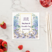 ソフトブルーリトルフラワーバドアジサイ赤ちゃんシャワー スタンダードカクテルナプキン (インサイチュ)