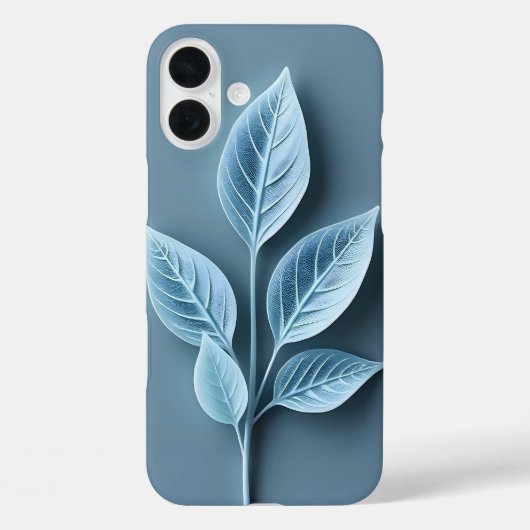 ソフトブルーリーフ柄iPhoneケース Case-Mate iPhoneケース (裏面)