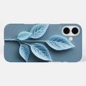 ソフトブルーリーフ柄iPhoneケース Case-Mate iPhoneケース (裏面 (横))