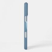 ソフトブルーリーフ柄iPhoneケース iPhoneケース (右側面)