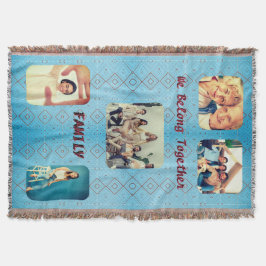 ソフトブルーレトロダイヤモンド スローブランケット