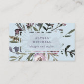 ソフトブルーヴィンテージルックフローラ 名刺 (正面)