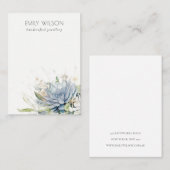 ソフトブルー多肉性フローラ空白のジュエリー表示 名刺 (正面/裏面)