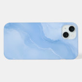 ソフトブルー大理石の抽象的なパターン iPhoneケース (裏面横)