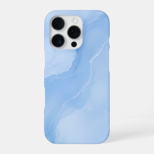 ソフトブルー大理石の抽象的なパターン iPhoneケース (裏面)