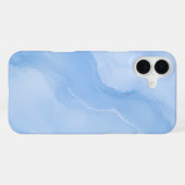 ソフトブルー大理石の抽象的なパターン iPhoneケース (裏面横)