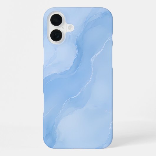 ソフトブルー大理石の抽象的なパターン iPhoneケース (裏面)