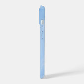 ソフトブルー大理石の抽象的なパターン iPhone 15ケース (左側面)