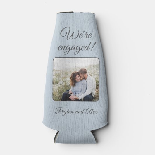 ソフトブルー婚約パーティ写真婚約した ボトルクーラー (正面)