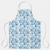 ソフトブルー水彩のカノタイプパターン エプロン (正面)