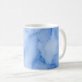 ソフトブルー水彩抽象画 コーヒーマグカップ (正面右)