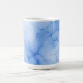 ソフトブルー水彩抽象画 コーヒーマグカップ (中央)