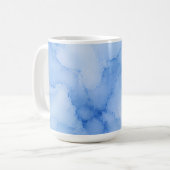 ソフトブルー水彩抽象画 コーヒーマグカップ (正面左)