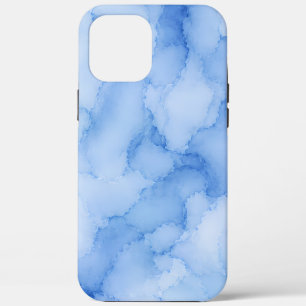 ソフトブルー水彩抽象画 iPhone 12 PRO MAX ケース