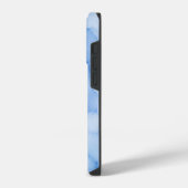 ソフトブルー水彩抽象画 iPhoneケース (左側面)
