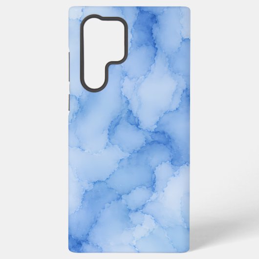 ソフトブルー水彩抽象画 SAMSUNG GALAXYケース (裏面)