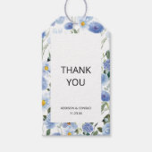 ソフトブルー水彩植物学結婚院 ギフトタグ (正面)