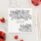 ソフトブルー素朴アジサイ結婚ズ紙ナプキンス スタンダードランチョンナプキン (インサイチュ)